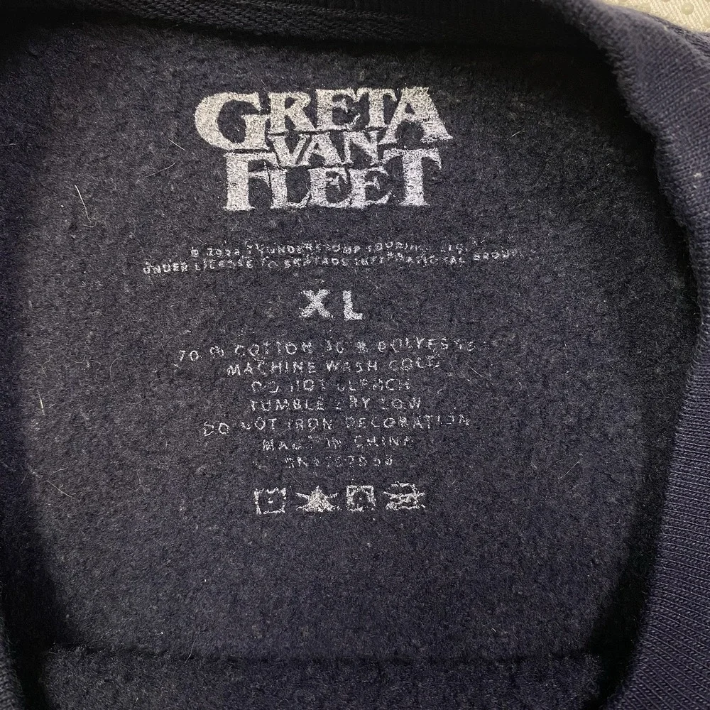 Greta Van Fleet Dreams in Gold 2022 Tour Sweatshirt Navy Crewneck XL